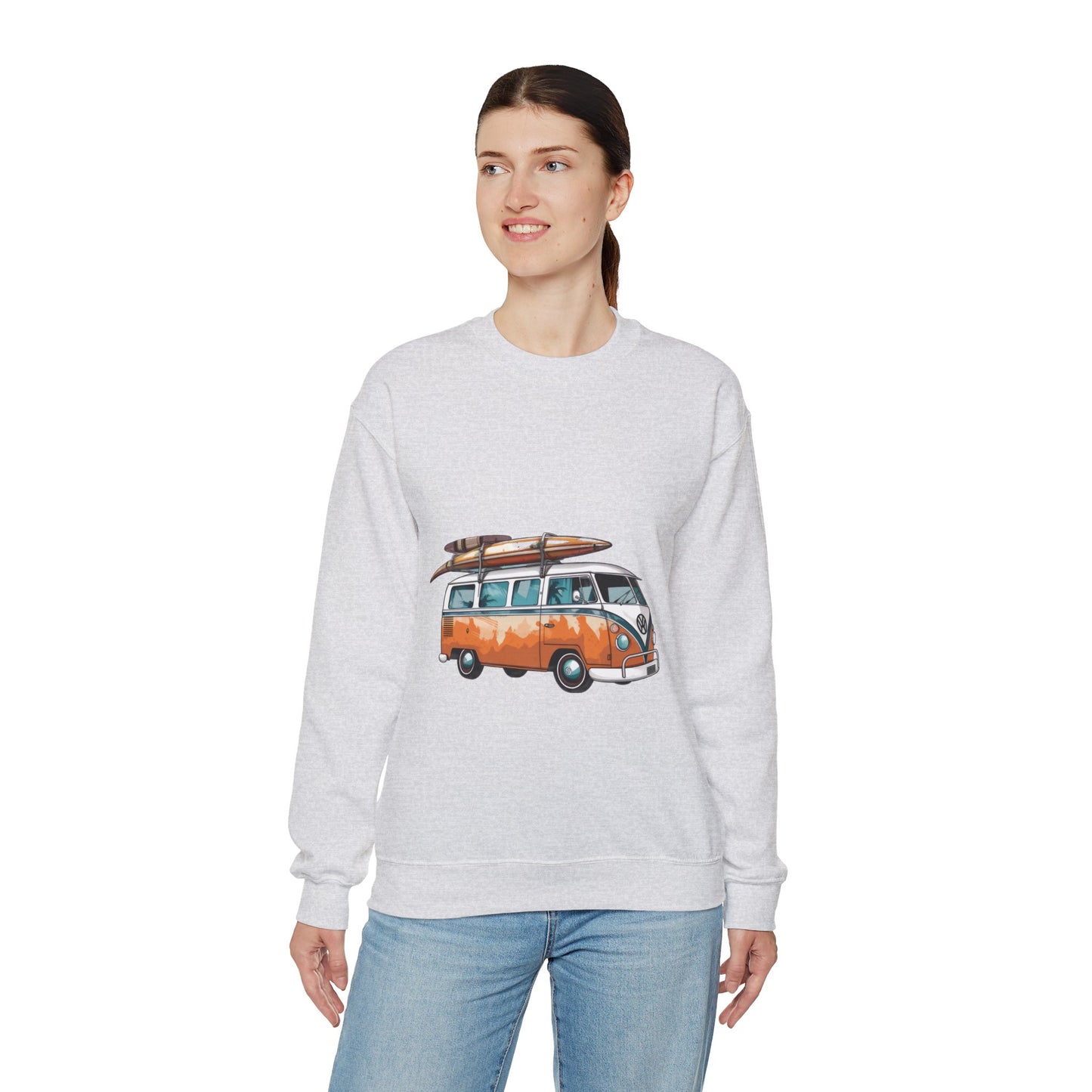 Retro Surf Van - Unisex Heavy Blend™ Crewneck Sweatshirt