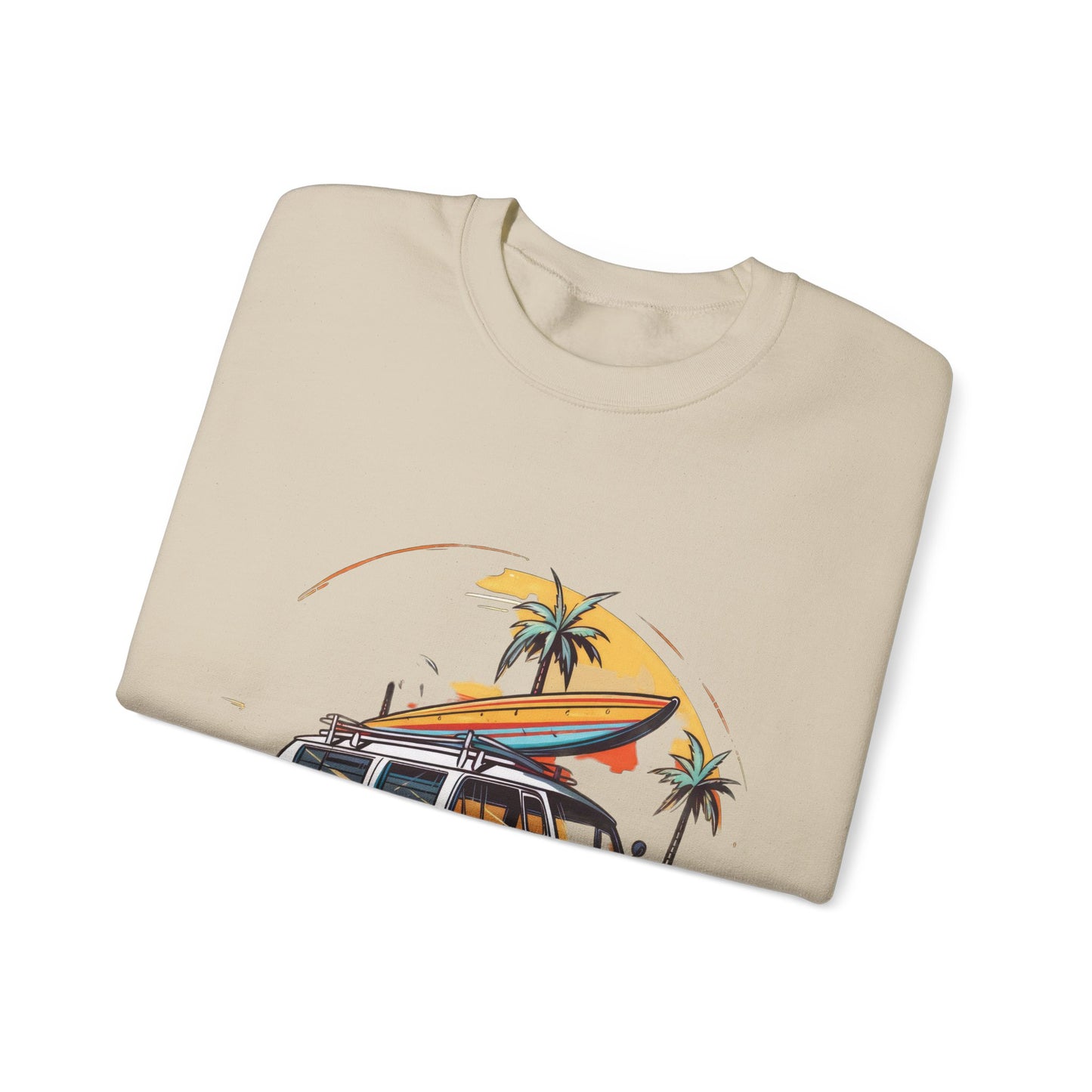 Retro Surf Van - Unisex Heavy Blend™ Crewneck Sweatshirt