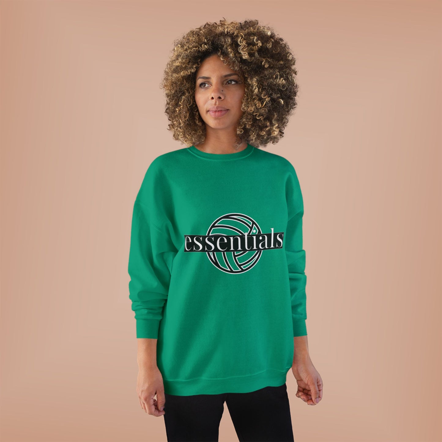 Unisex Eco-Friendly Volleyball Sweatshirt, Casual Sportswear for Athletes, Great for Gifts, Team Spiritwear, Eco-Conscious Fashion