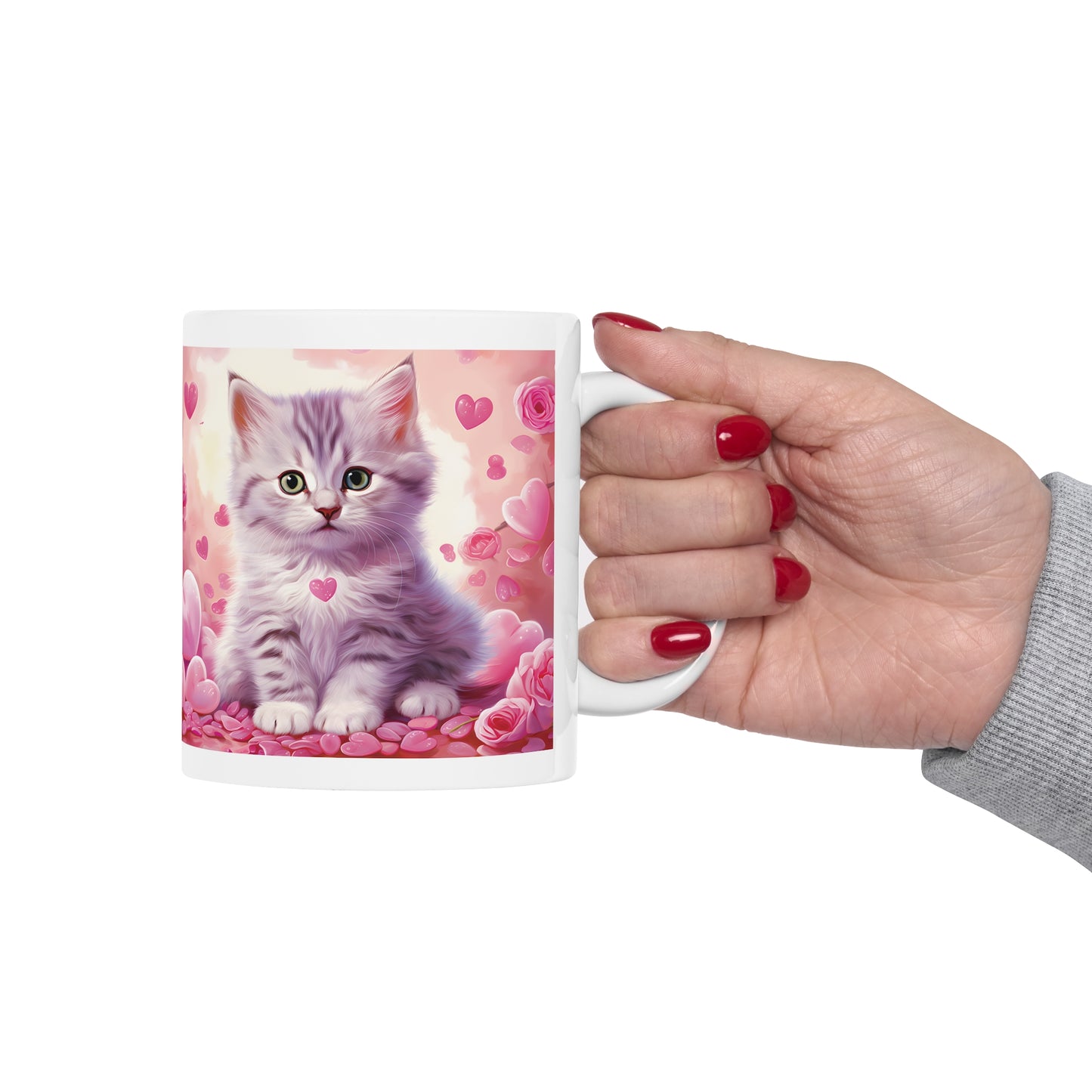 Valentine's Cat: Ceramic Mug 11oz