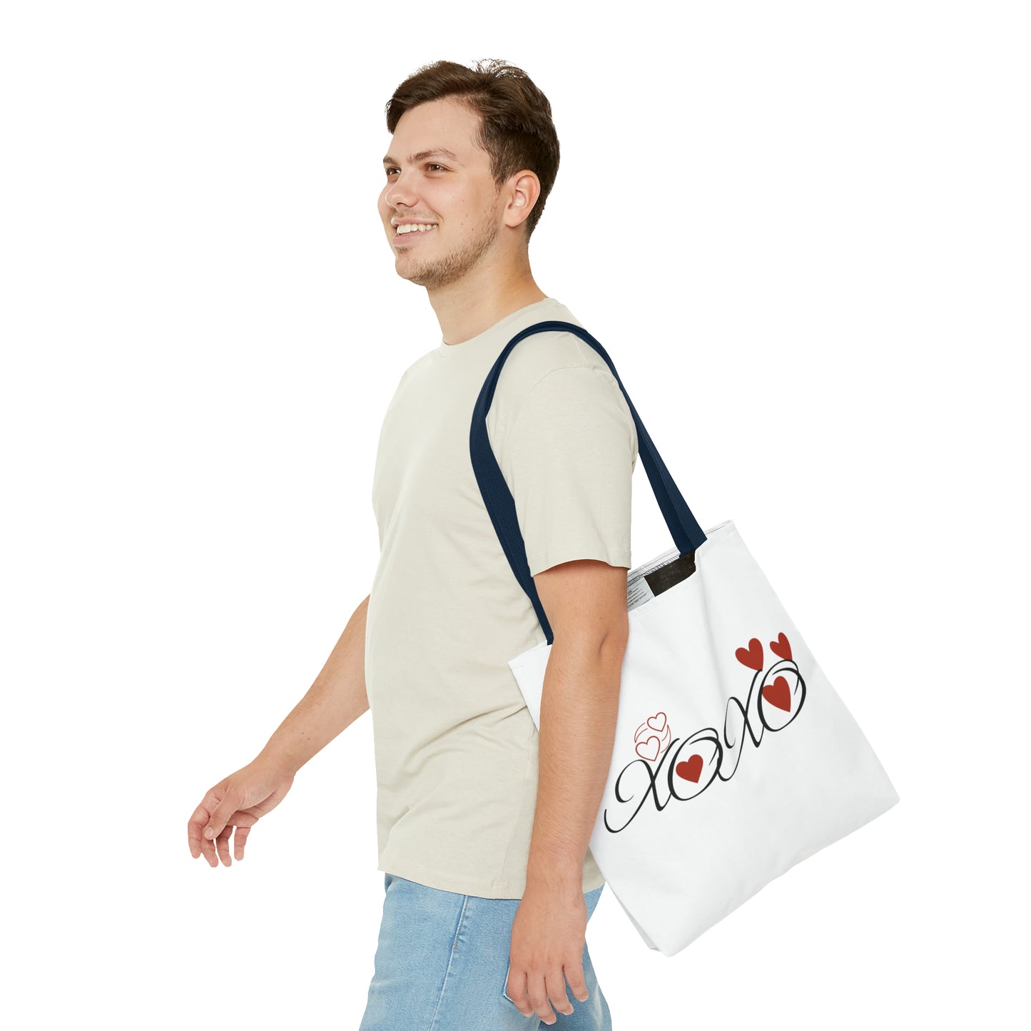 Valentine: XOXO with Hearts - Tote Bag (AOP)