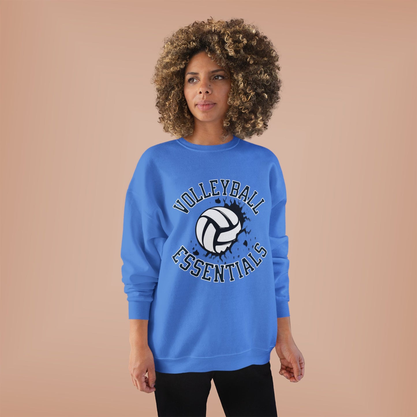 Volleyball Essentials Eco-Friendly Sweatshirt, Casual Sportswear, Gift for Volleyball Players, Team Apparel, Workout Clothing