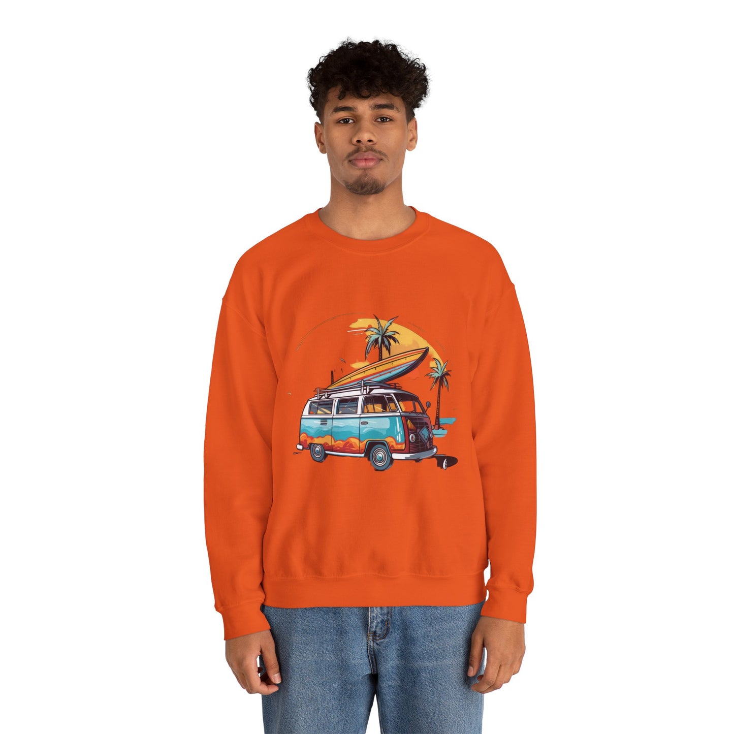 Retro Surf Van - Unisex Heavy Blend™ Crewneck Sweatshirt