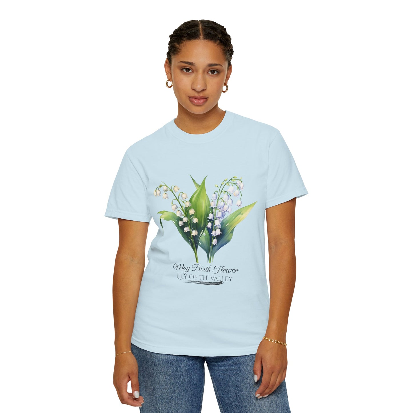 May Birth Flower "Lily of the Valley" - Unisex Garment-Dyed T-shirt