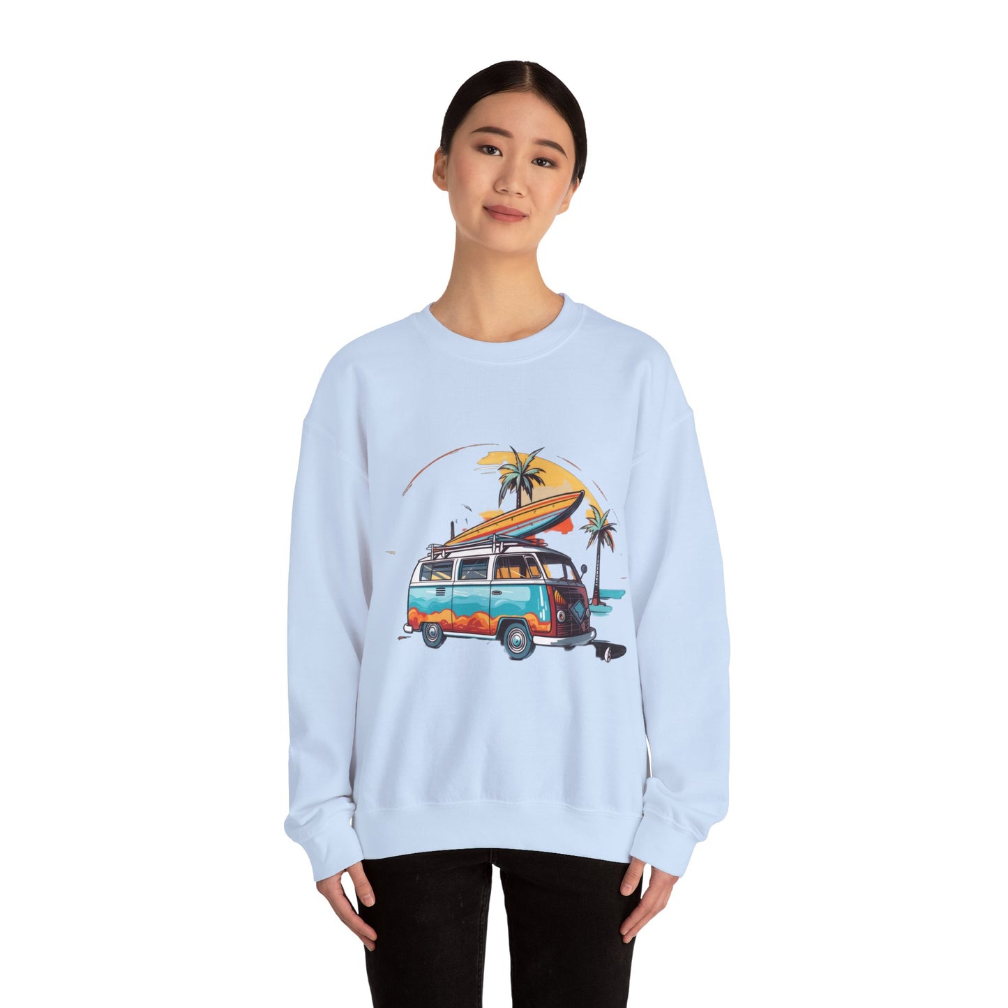 Retro Surf Van - Unisex Heavy Blend™ Crewneck Sweatshirt