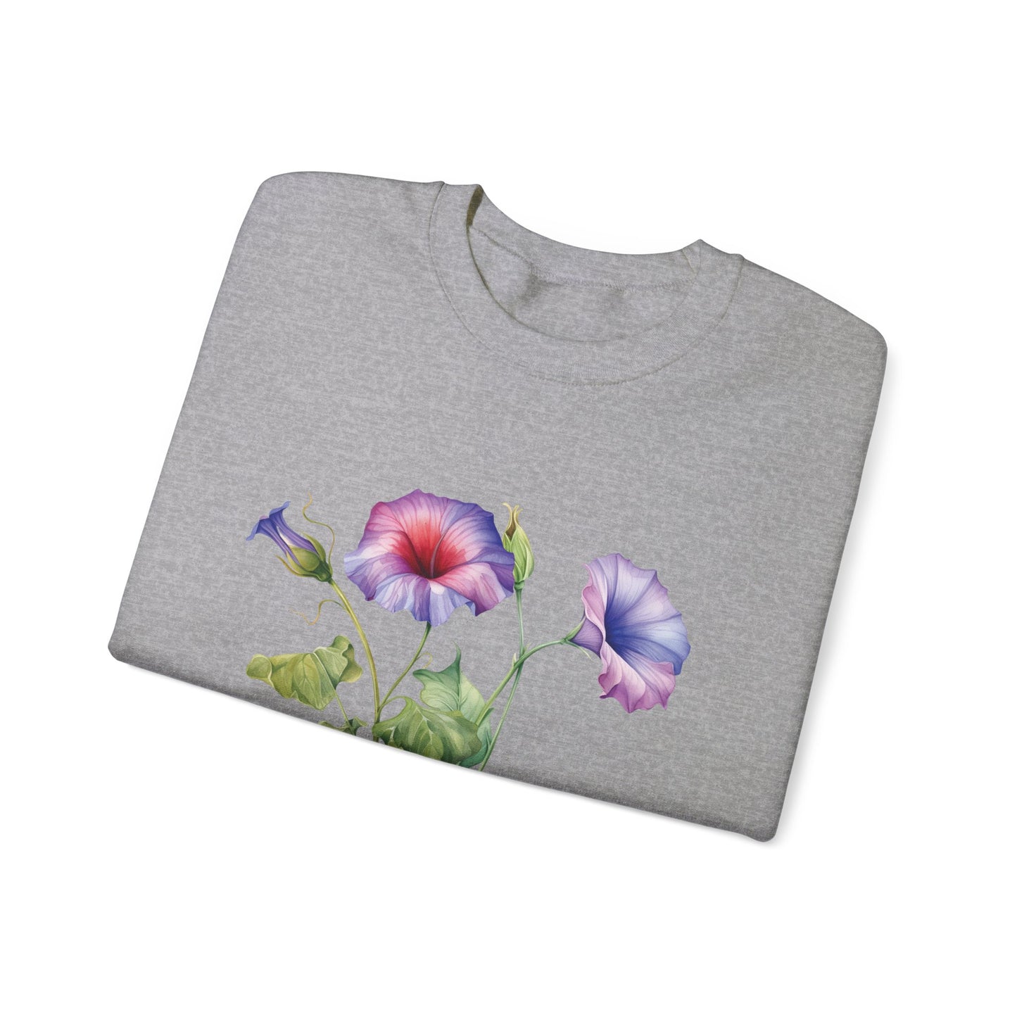September Birth Flower (Morning Glory) - Unisex Heavy Blend™ Crewneck Sweatshirt