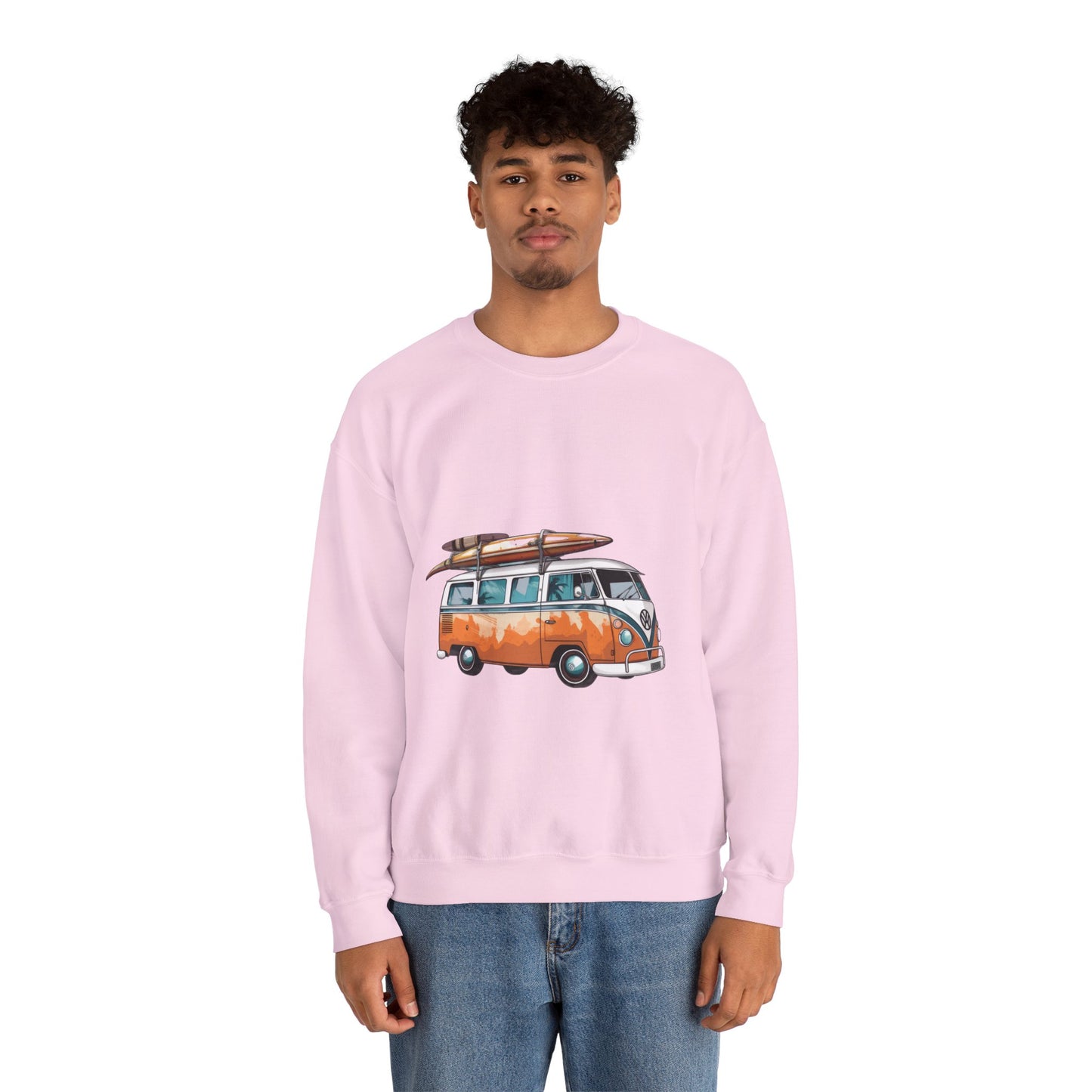 Retro Surf Van - Unisex Heavy Blend™ Crewneck Sweatshirt