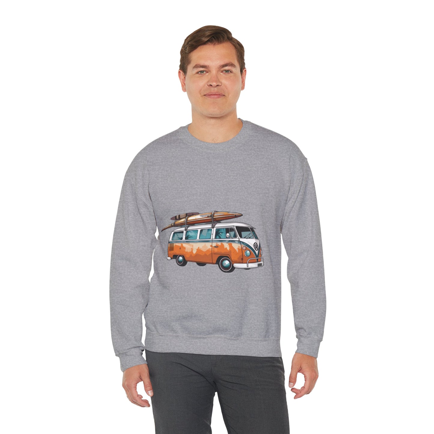 Retro Surf Van - Unisex Heavy Blend™ Crewneck Sweatshirt