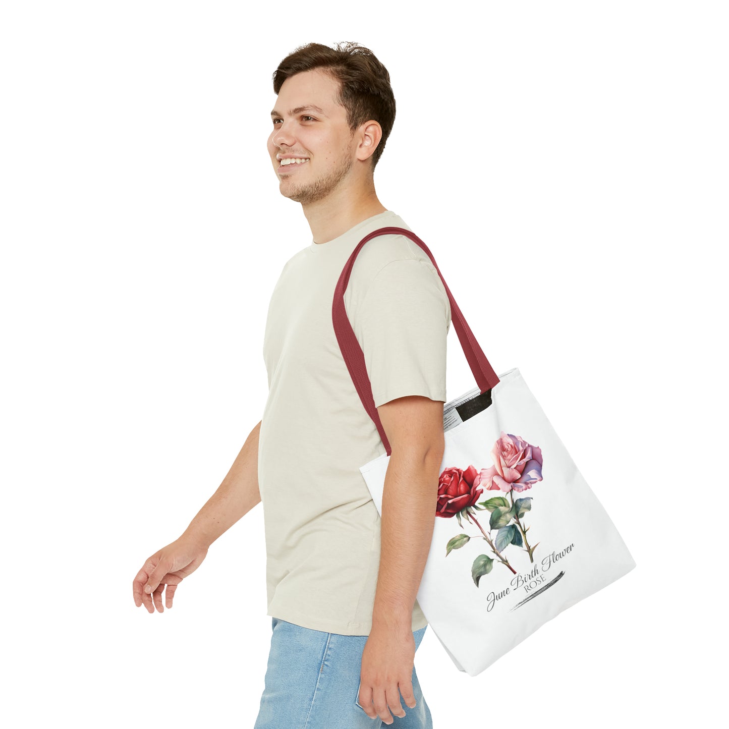 June Birth Flower: Rose - Tote Bag (AOP)