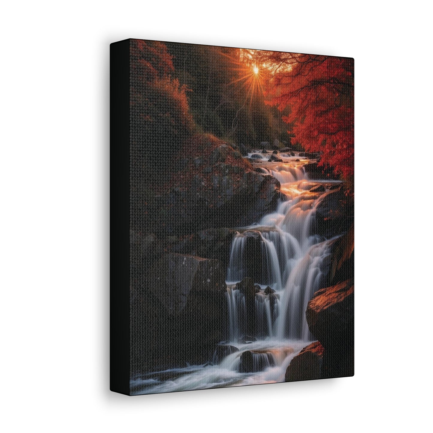 Sunrise Over the Waterfall: Canvas Gallery Wraps