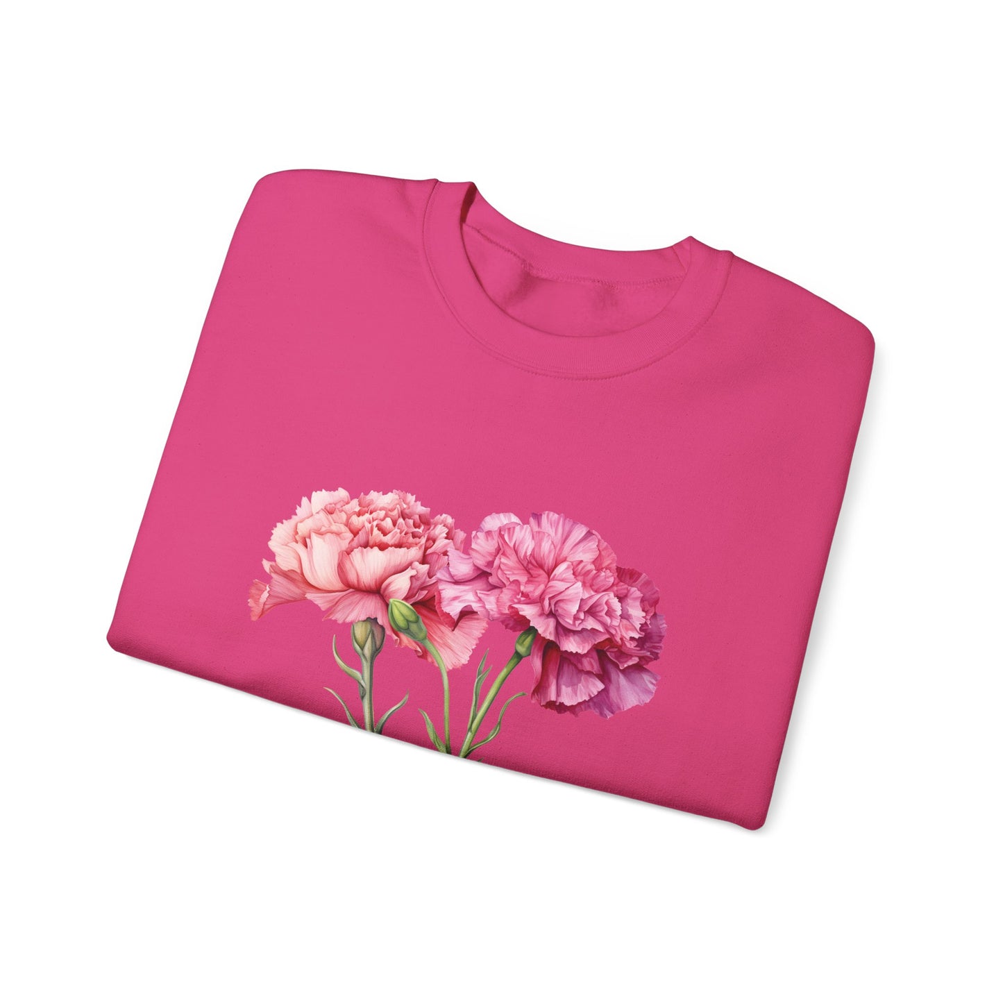 January Birth Flower (Carnation) - Unisex Heavy Blend™ Crewneck Sweatshirt