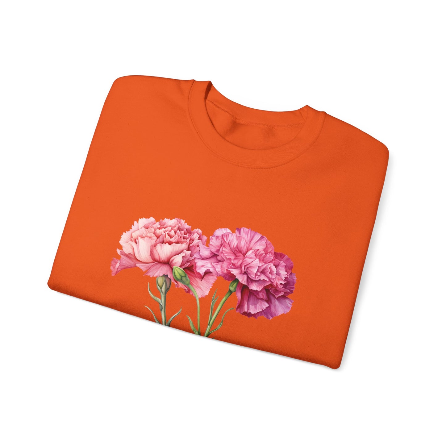 January Birth Flower (Carnation) - Unisex Heavy Blend™ Crewneck Sweatshirt