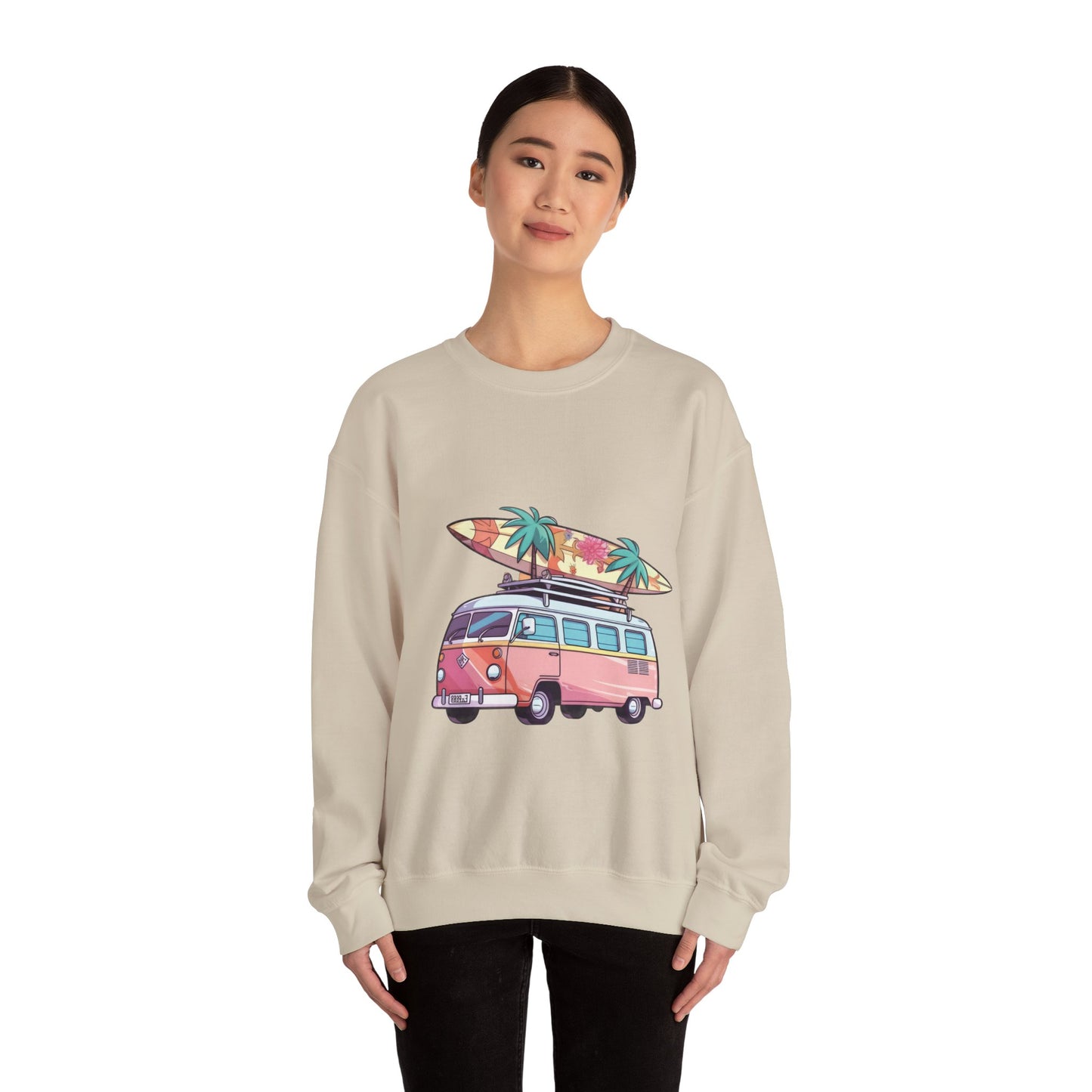Retro Surf Van - Unisex Heavy Blend™ Crewneck Sweatshirt