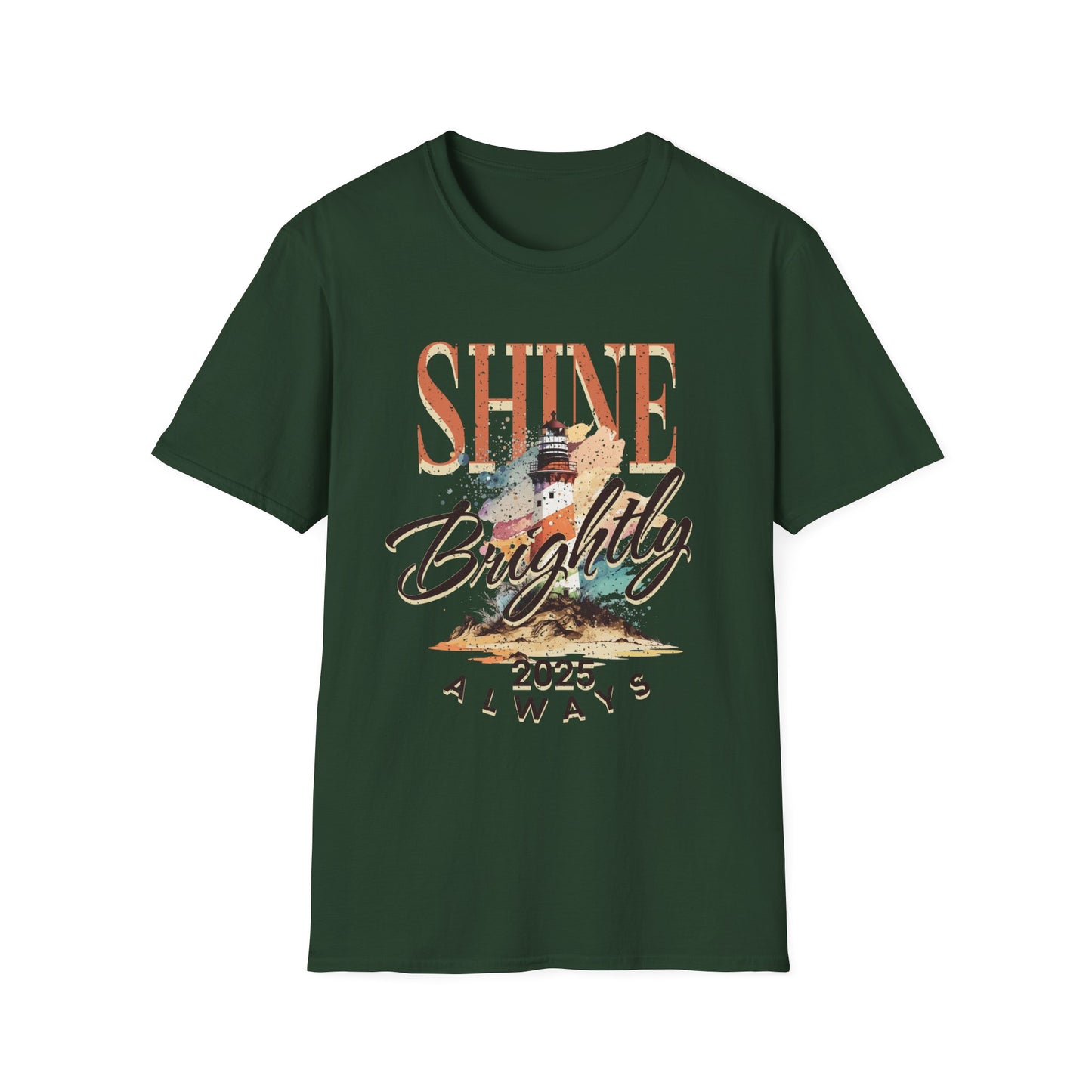 Shine Brightly Always 2025 T-Shirt, Inspirational Tee, Positive Vibe Top, Unisex Graphic Shirt, Gift for Him or Her, Comfortable Clothing