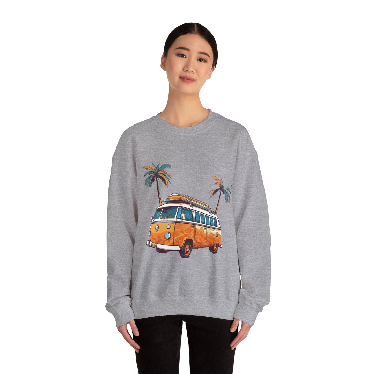 Retro Surf Van - Unisex Heavy Blend™ Crewneck Sweatshirt