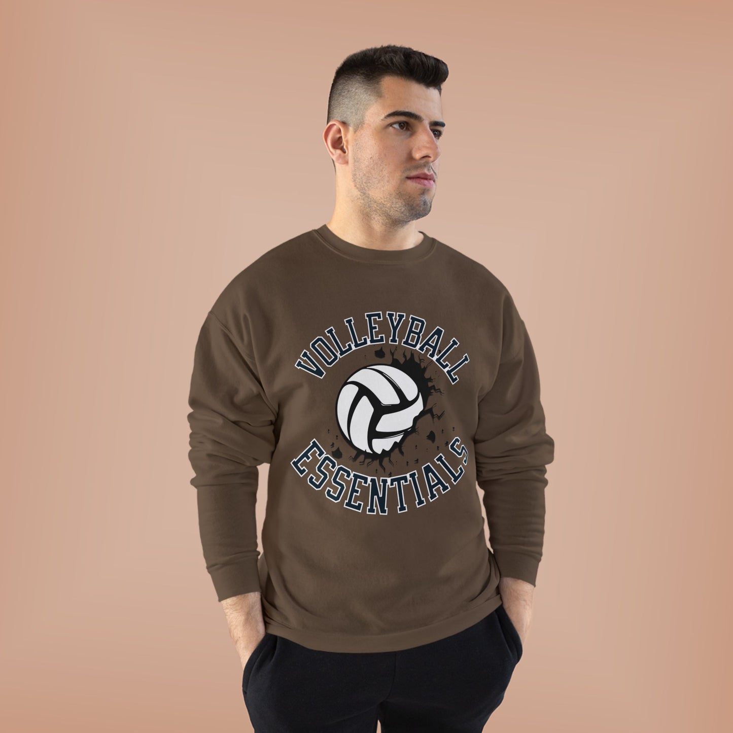 Volleyball Essentials Eco-Friendly Sweatshirt, Casual Sportswear, Gift for Volleyball Players, Team Apparel, Workout Clothing