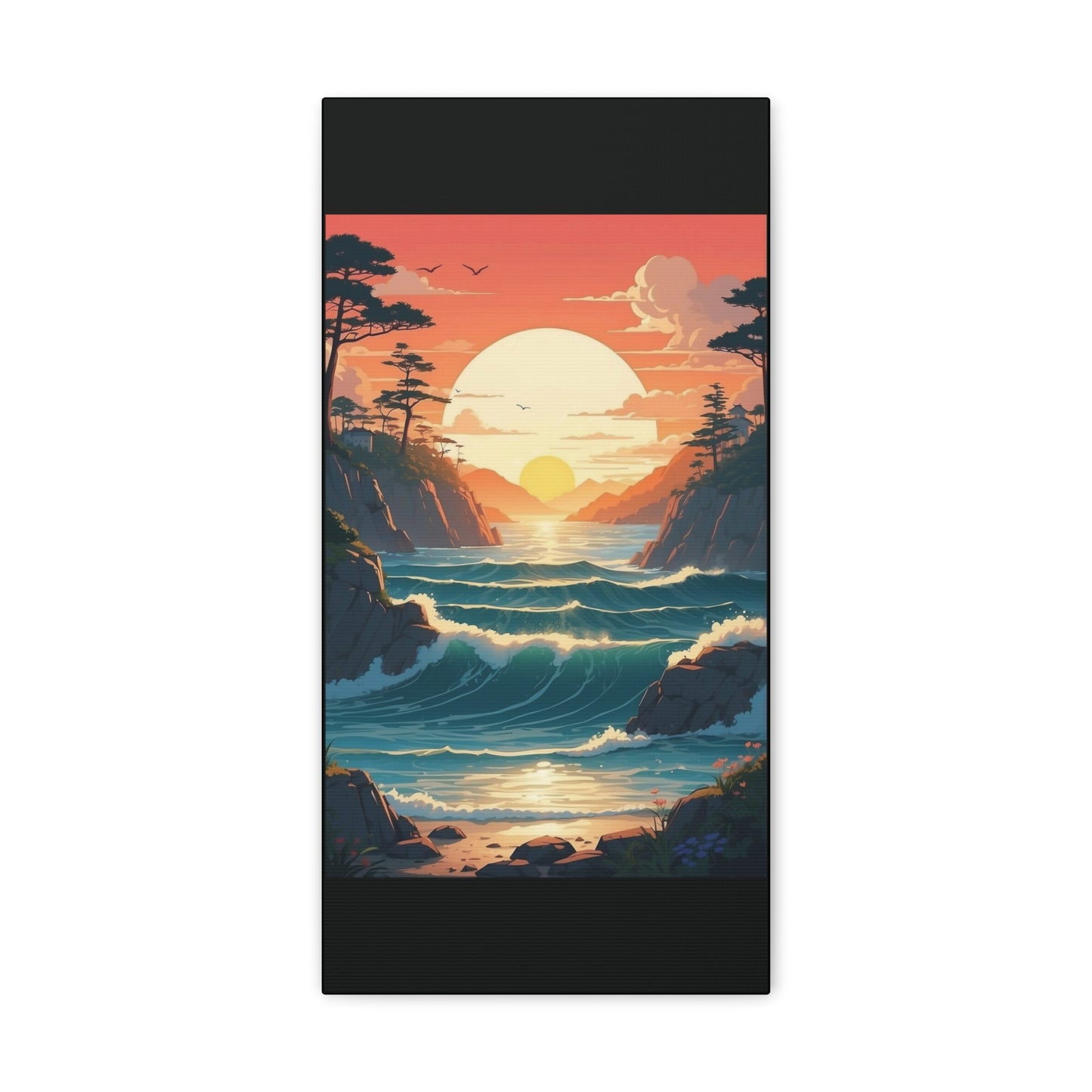 Beautiful sunset over the water channel - Canvas Gallery Wraps