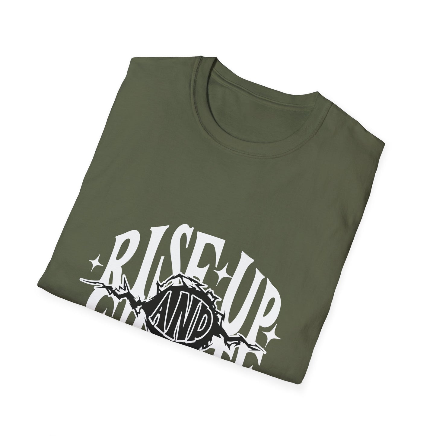 Rise Up And Create Unisex Softstyle T-Shirt, Motivational Tee, Inspirational Shirt, Artist Gift, Graphic Tee, Creative Apparel