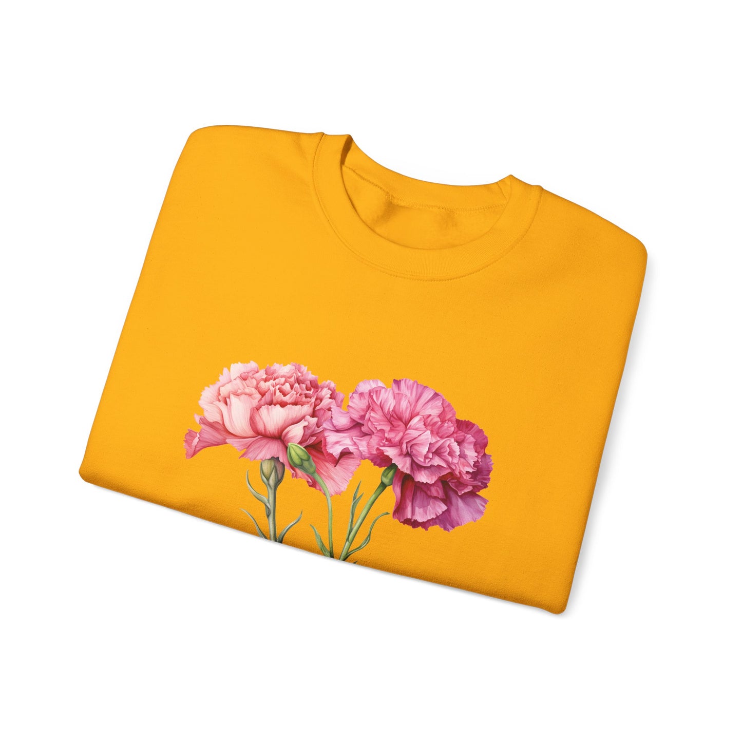 January Birth Flower (Carnation) - Unisex Heavy Blend™ Crewneck Sweatshirt