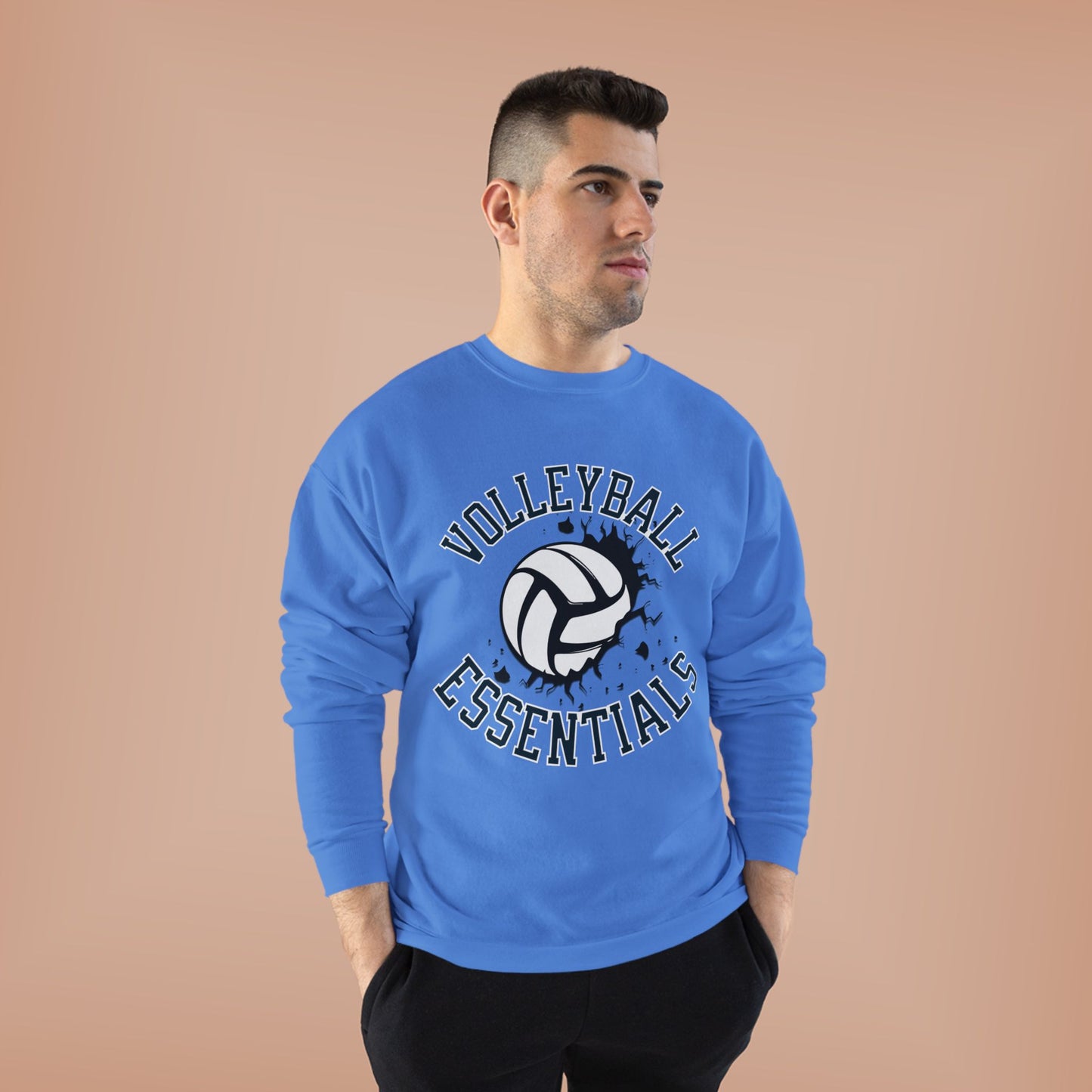 Volleyball Essentials Eco-Friendly Sweatshirt, Casual Sportswear, Gift for Volleyball Players, Team Apparel, Workout Clothing