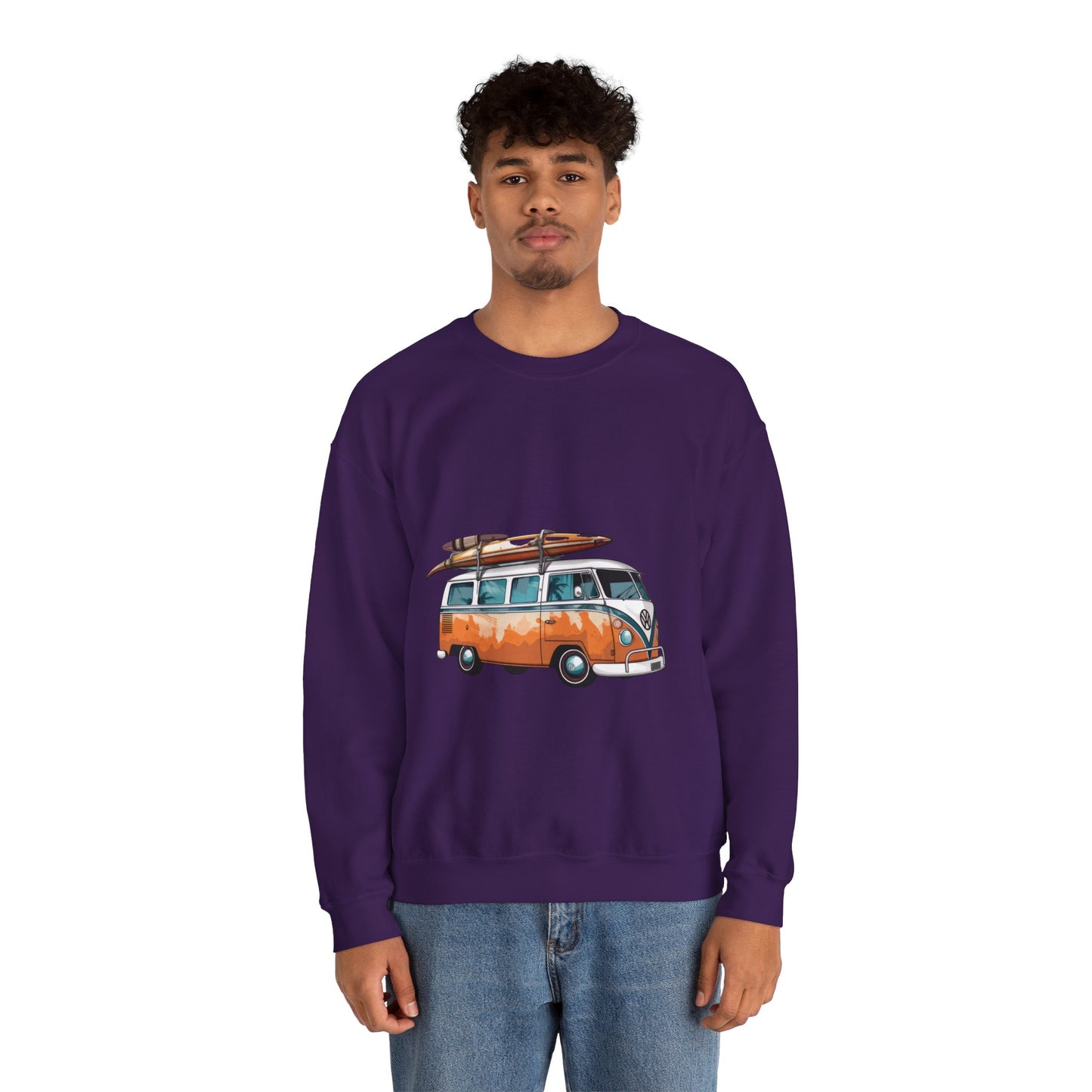 Retro Surf Van - Unisex Heavy Blend™ Crewneck Sweatshirt