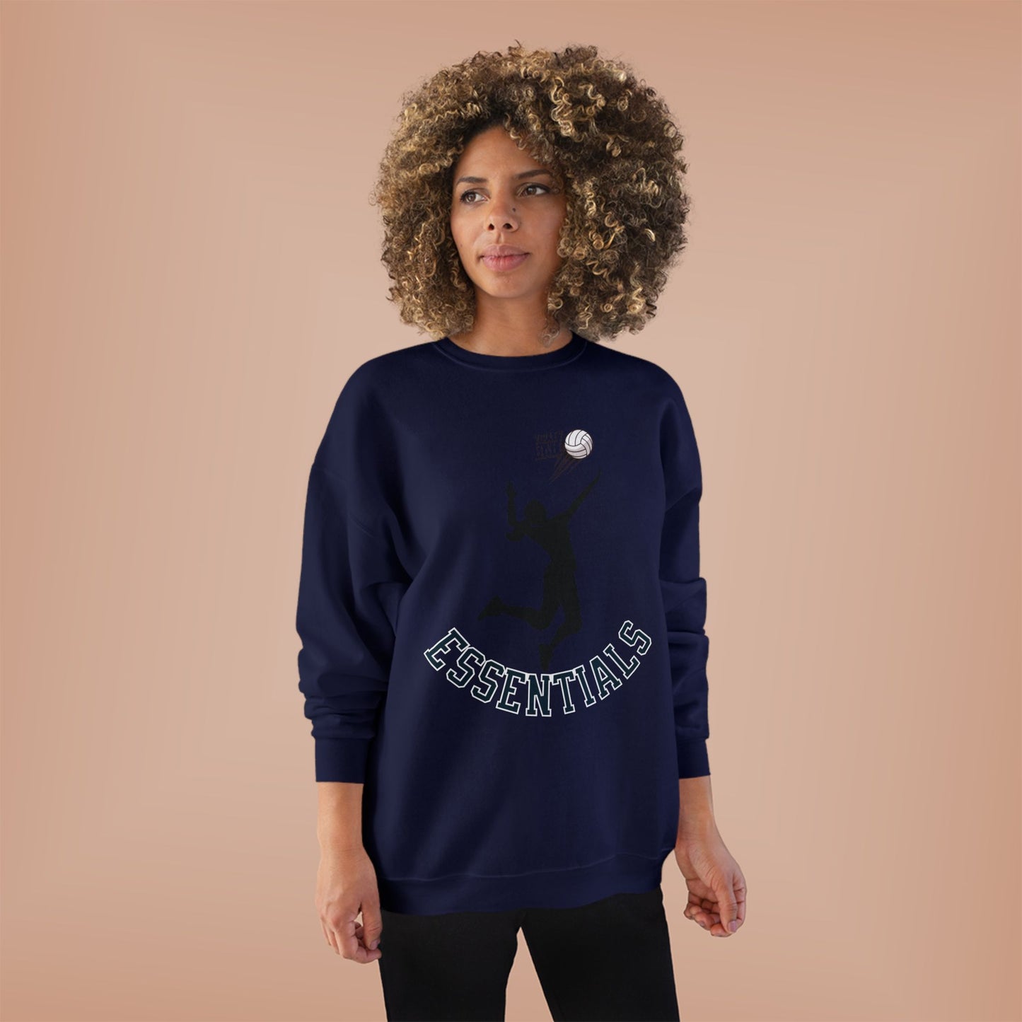 Stylish Eco-Friendly Crewneck Sweatshirt with 'Essentials' Graphic | Ideal for Athletes, Casual Wear, Sports Events and Holiday Gifts