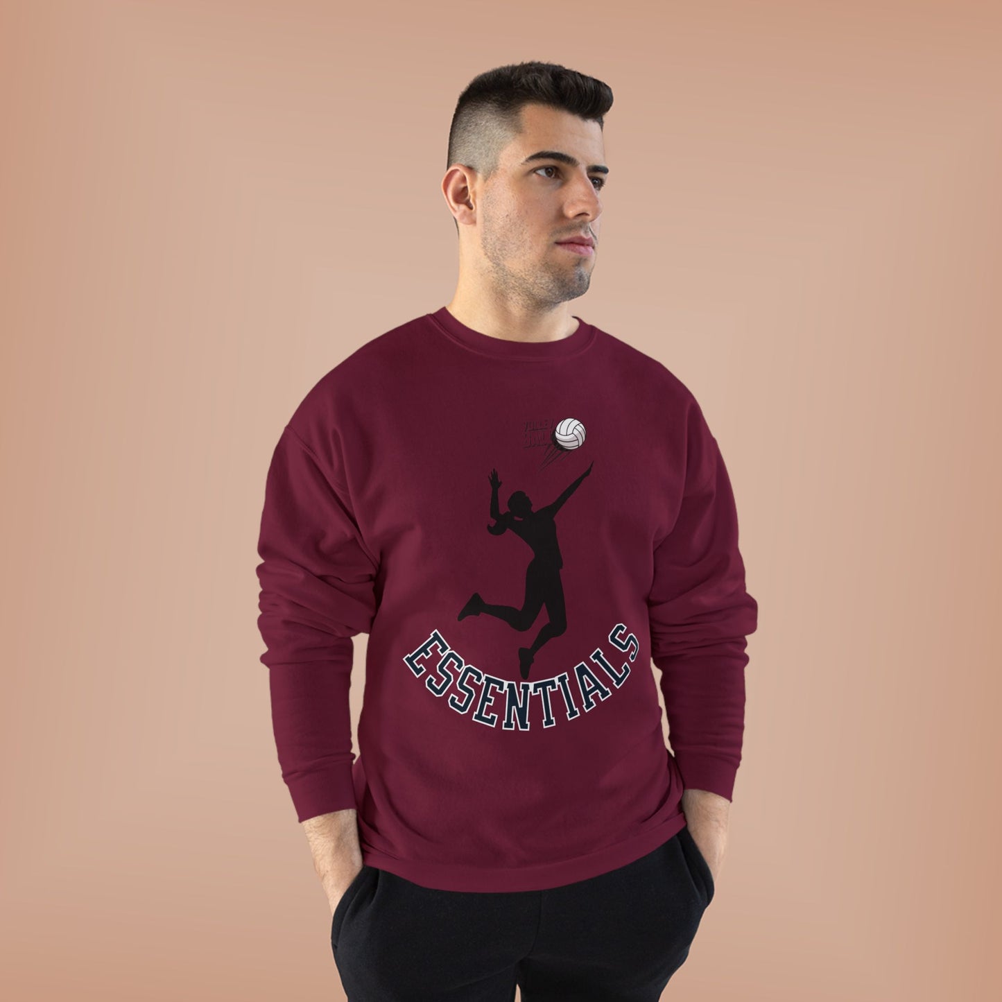 Stylish Eco-Friendly Crewneck Sweatshirt with 'Essentials' Graphic | Ideal for Athletes, Casual Wear, Sports Events and Holiday Gifts