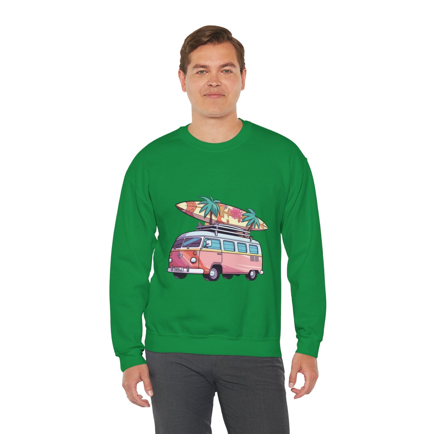 Retro Surf Van - Unisex Heavy Blend™ Crewneck Sweatshirt