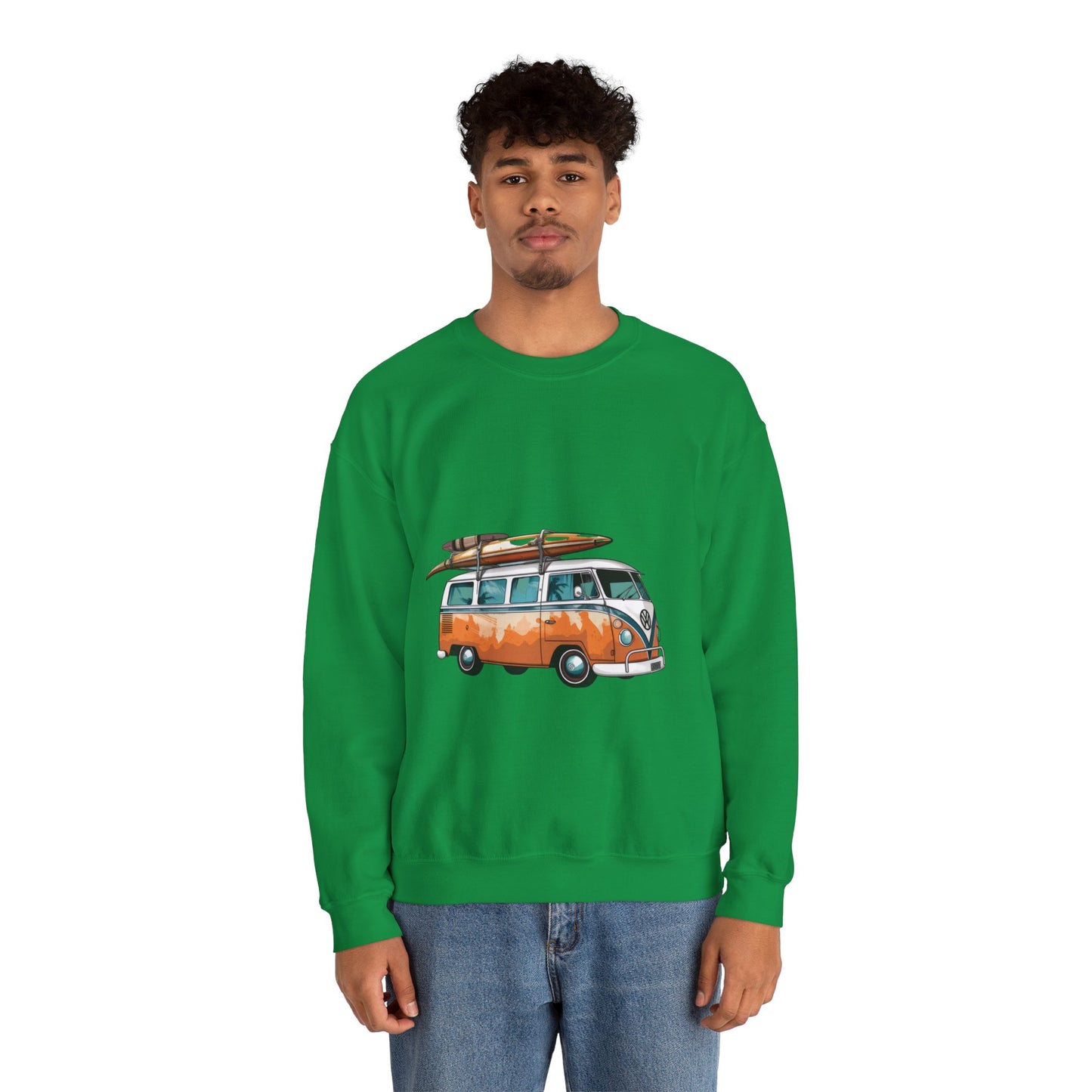 Retro Surf Van - Unisex Heavy Blend™ Crewneck Sweatshirt