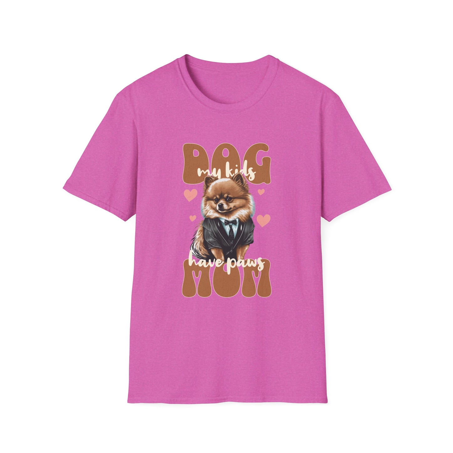 Dog Mom Softstyle T-Shirt - My Kids Have Paw Print Design