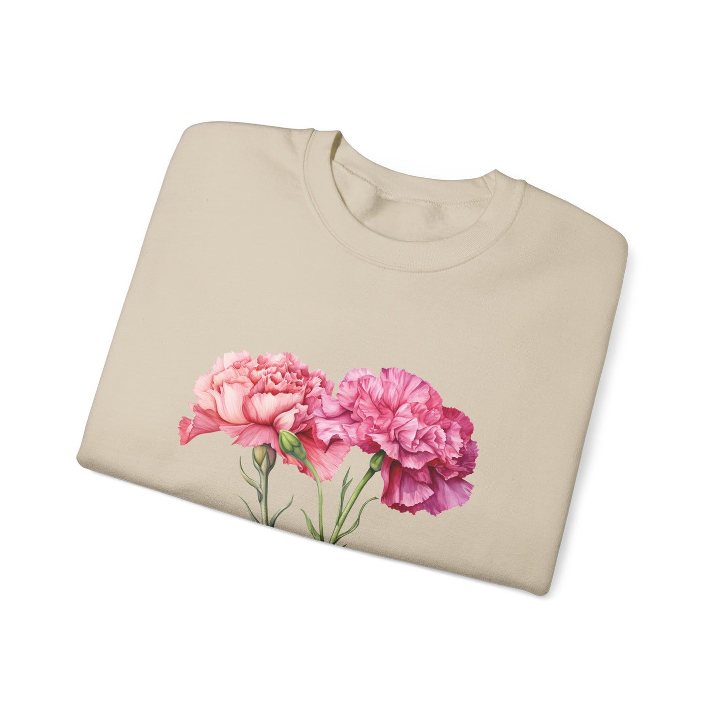 January Birth Flower (Carnation) - Unisex Heavy Blend™ Crewneck Sweatshirt