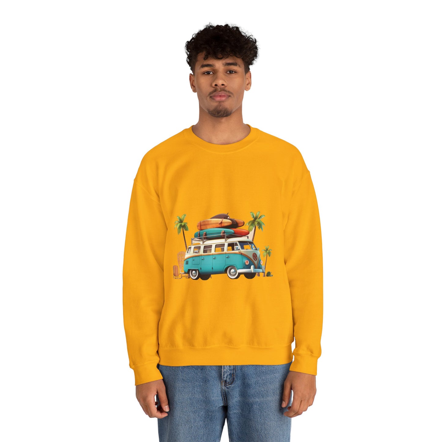 Retro Surf Van - Unisex Heavy Blend™ Crewneck Sweatshirt