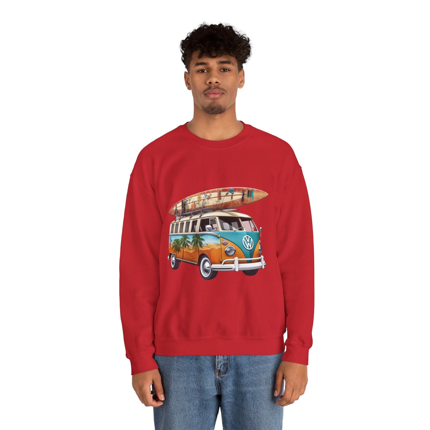 Retro Surf Van - Unisex Heavy Blend™ Crewneck Sweatshirt