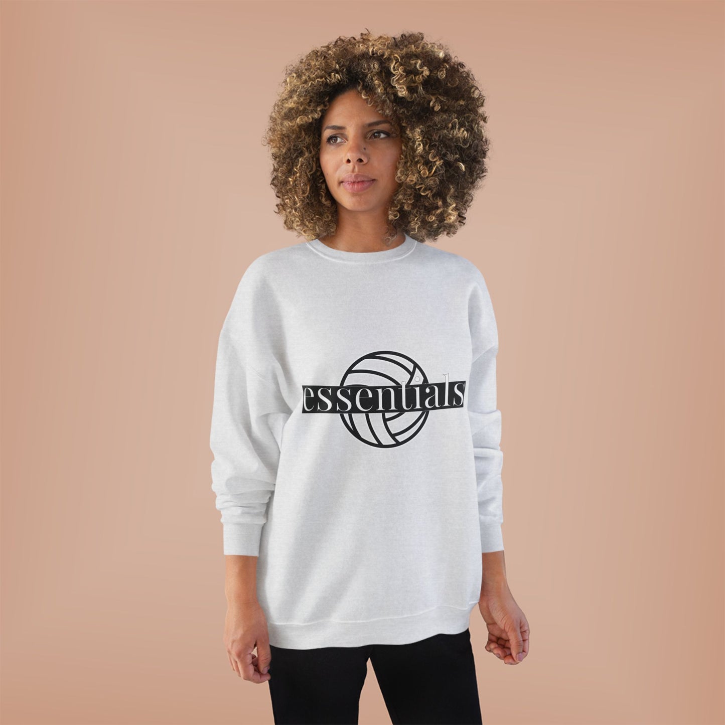 Unisex Eco-Friendly Volleyball Sweatshirt, Casual Sportswear for Athletes, Great for Gifts, Team Spiritwear, Eco-Conscious Fashion