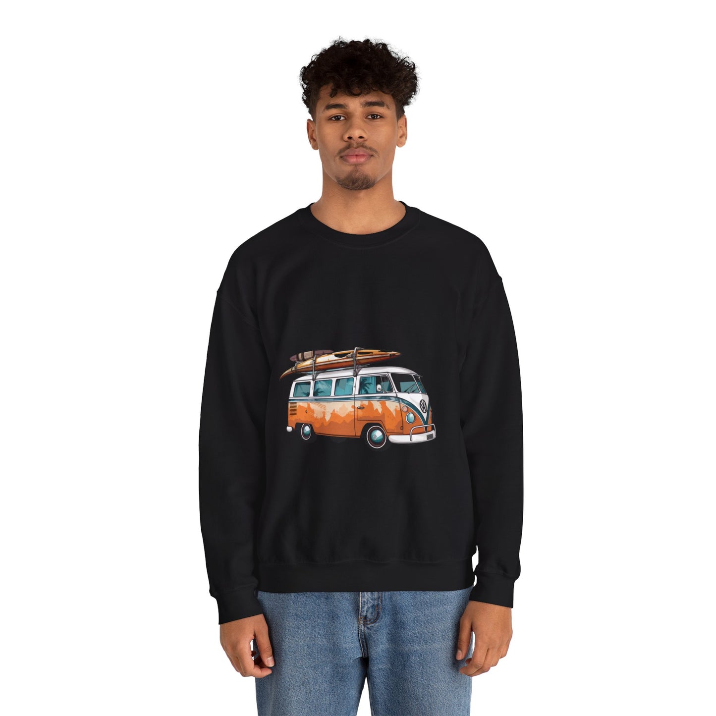 Retro Surf Van - Unisex Heavy Blend™ Crewneck Sweatshirt