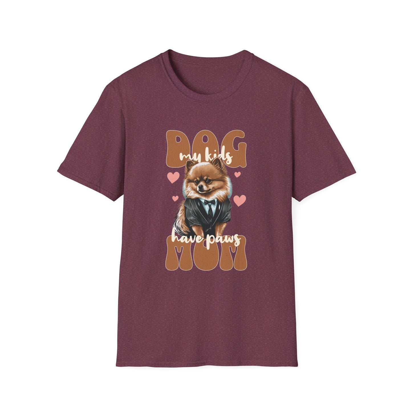 Dog Mom Softstyle T-Shirt - My Kids Have Paw Print Design