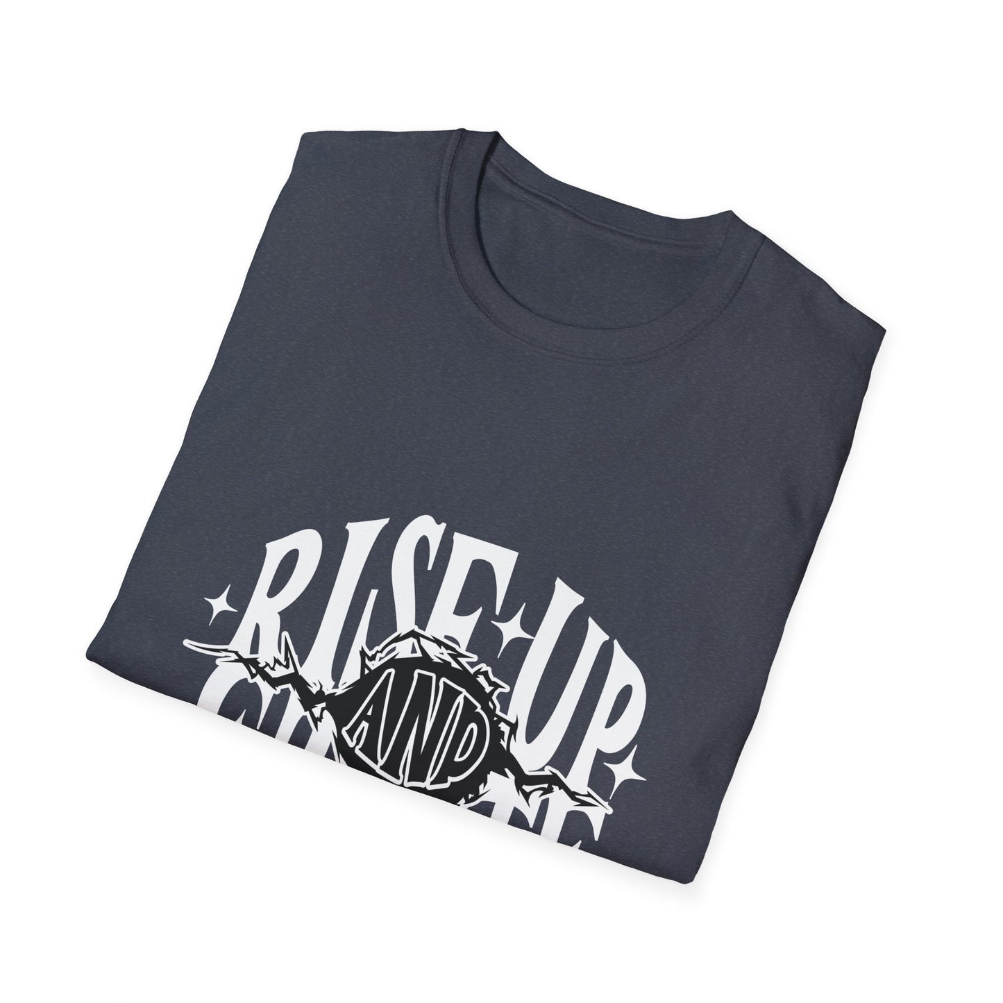 Rise Up And Create Unisex Softstyle T-Shirt, Motivational Tee, Inspirational Shirt, Artist Gift, Graphic Tee, Creative Apparel