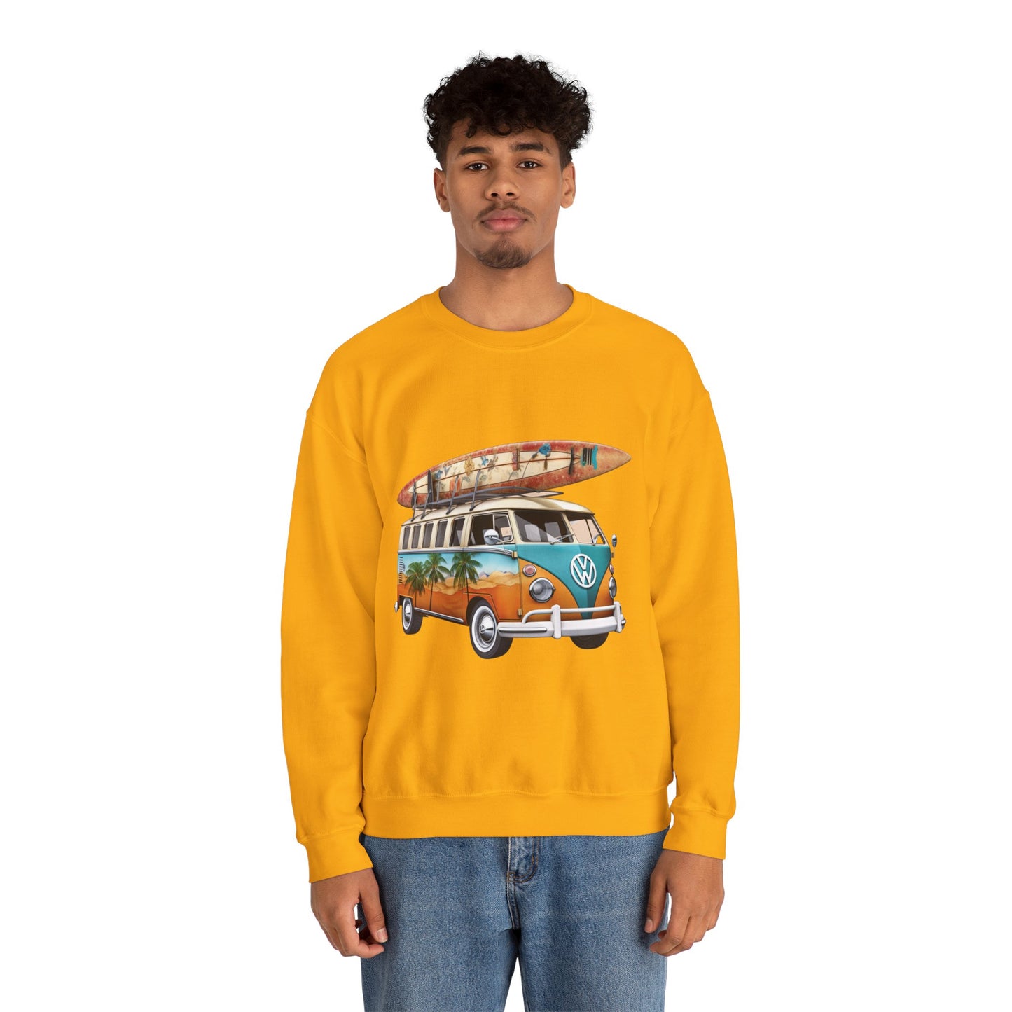 Retro Surf Van - Unisex Heavy Blend™ Crewneck Sweatshirt