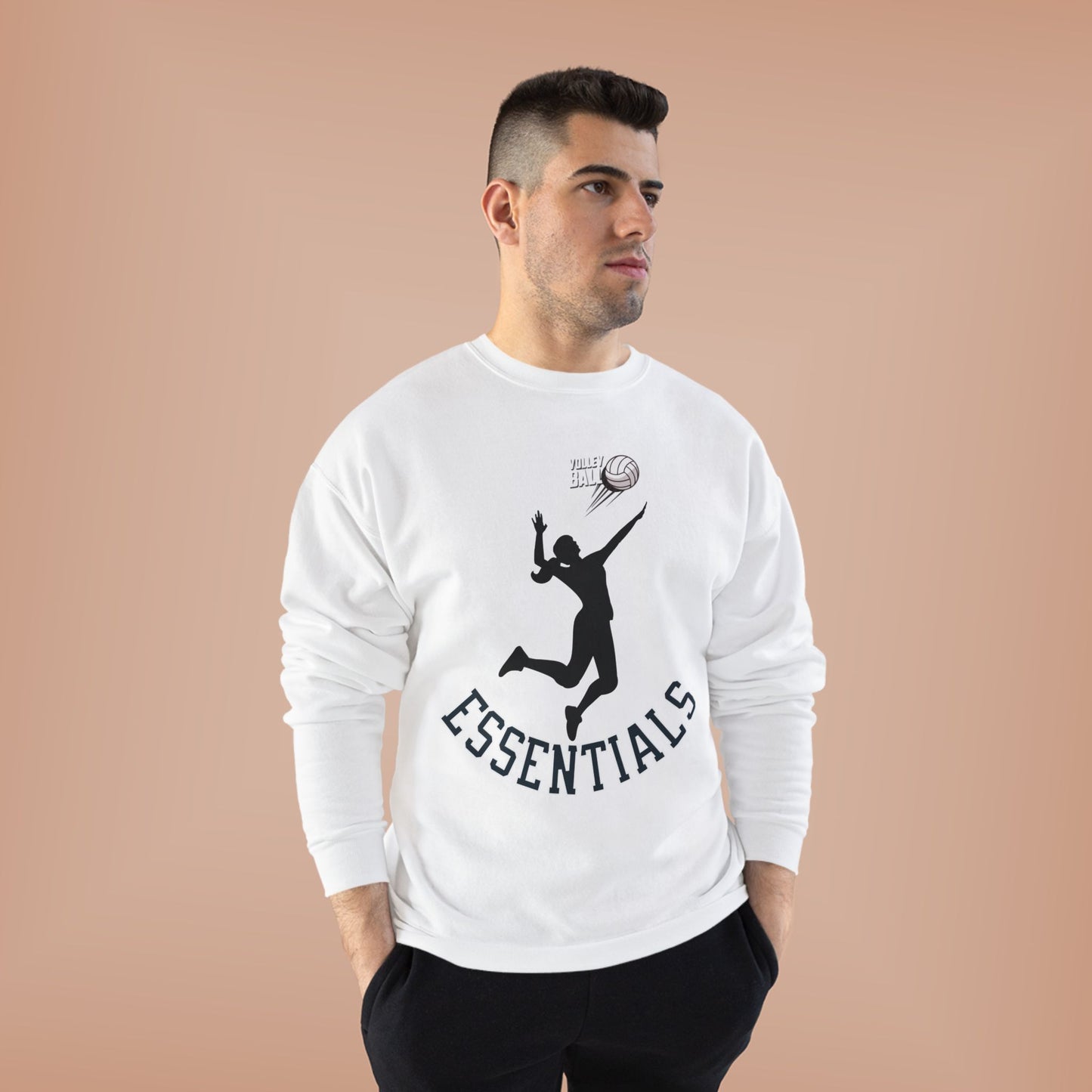 Stylish Eco-Friendly Crewneck Sweatshirt with 'Essentials' Graphic | Ideal for Athletes, Casual Wear, Sports Events and Holiday Gifts