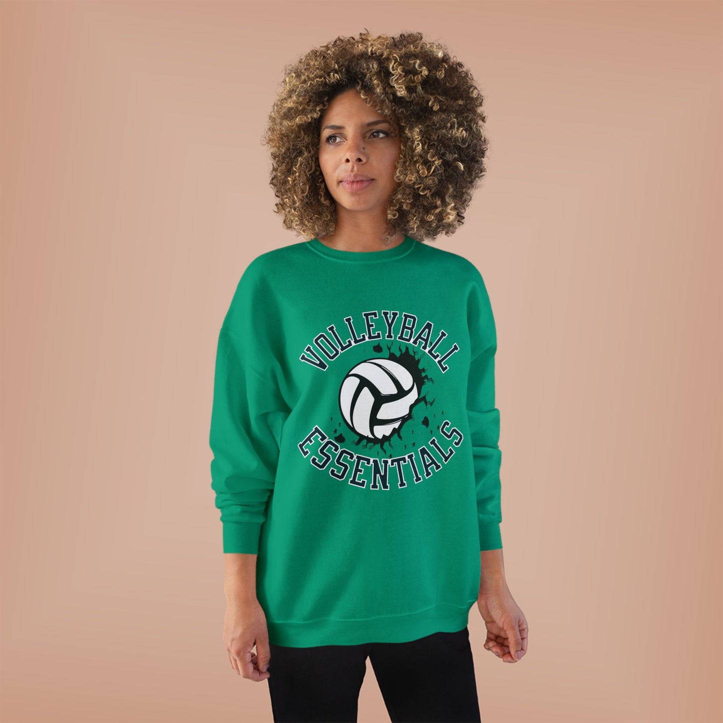 Volleyball Essentials Eco-Friendly Sweatshirt, Casual Sportswear, Gift for Volleyball Players, Team Apparel, Workout Clothing