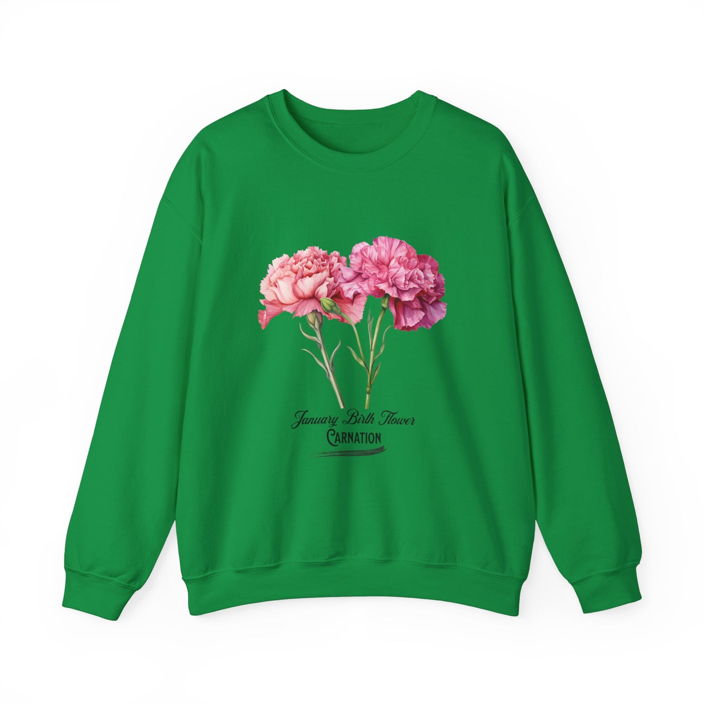 January Birth Flower (Carnation) - Unisex Heavy Blend™ Crewneck Sweatshirt