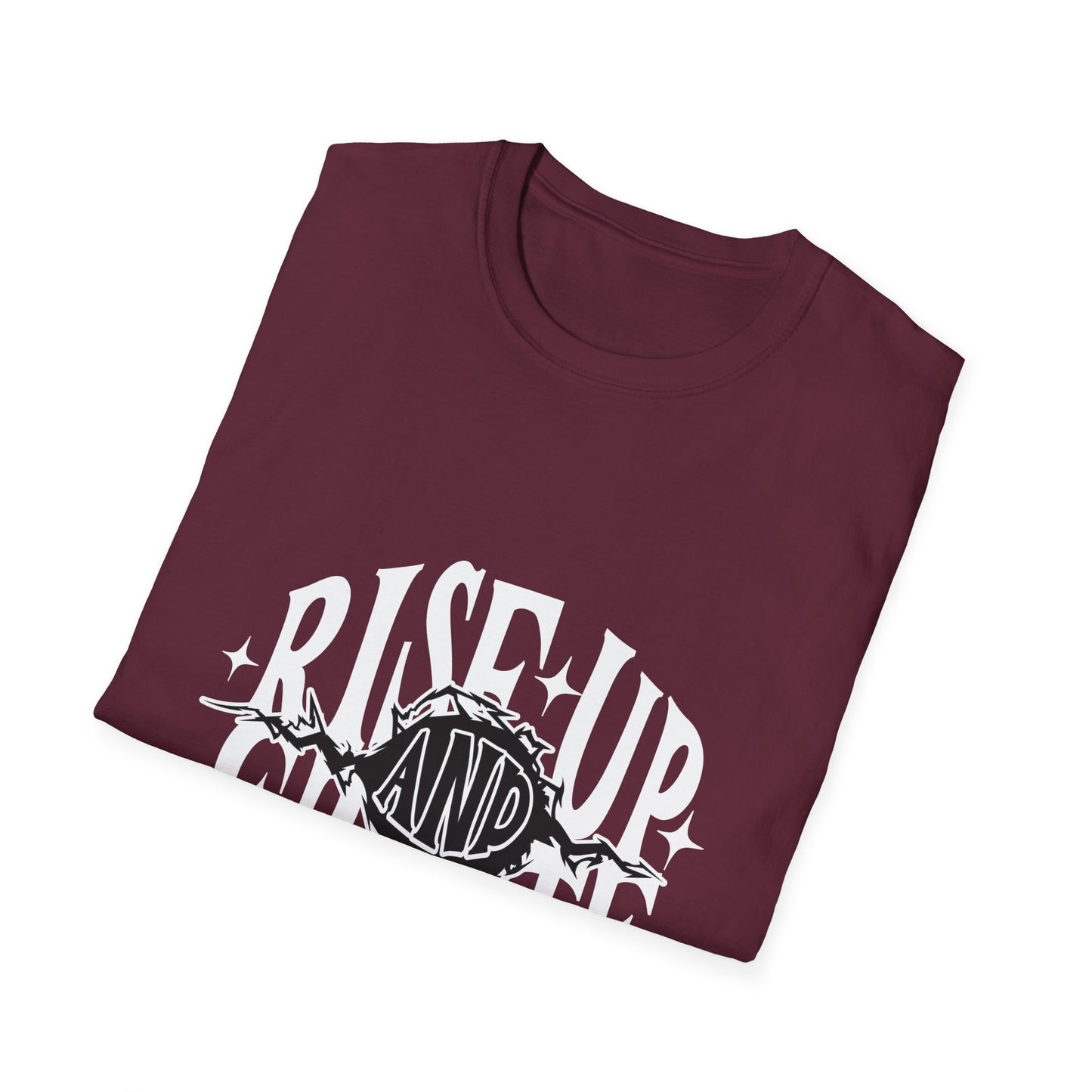 Rise Up And Create Unisex Softstyle T-Shirt, Motivational Tee, Inspirational Shirt, Artist Gift, Graphic Tee, Creative Apparel