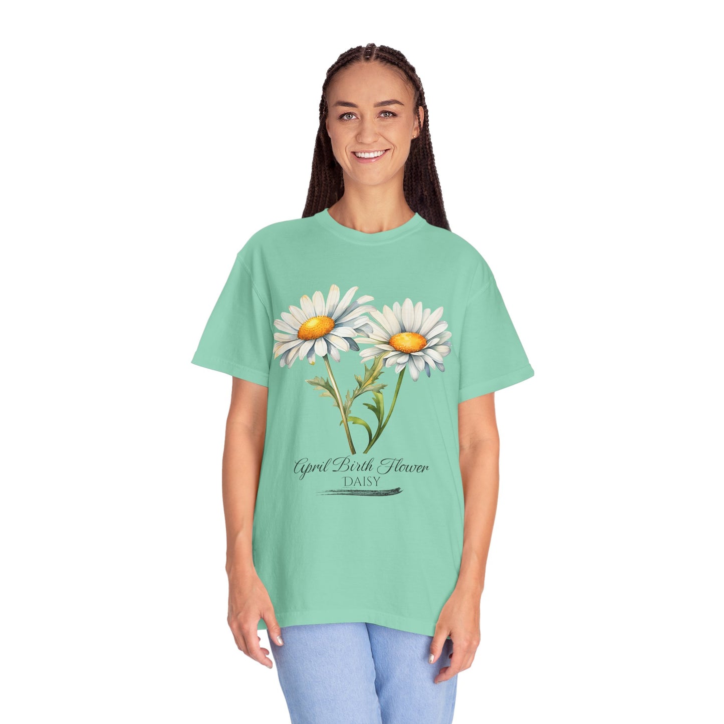 April Birth Flower "Daisy" - Unisex Garment-Dyed T-shirt