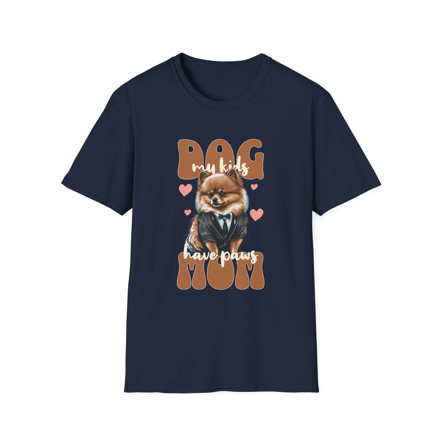 Dog Mom Softstyle T-Shirt - My Kids Have Paw Print Design