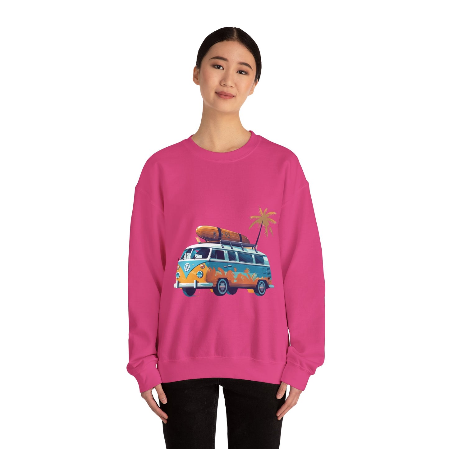 Retro Surf Van - Unisex Heavy Blend™ Crewneck Sweatshirt