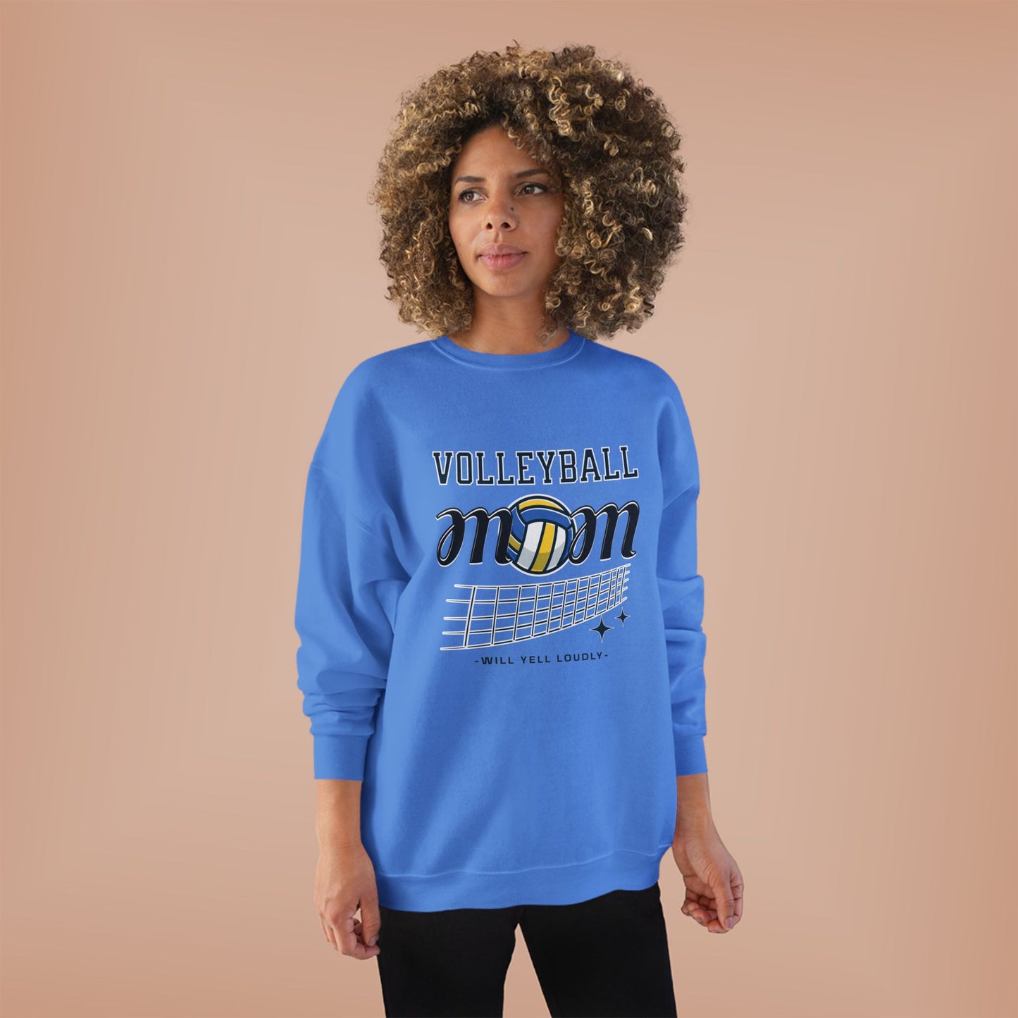 Volleyball Mom Eco-Friendly Crewneck Sweatshirt, Mother's Day Gift, Sports Apparel, Gamer Sweatshirt, Family Celebration Wear