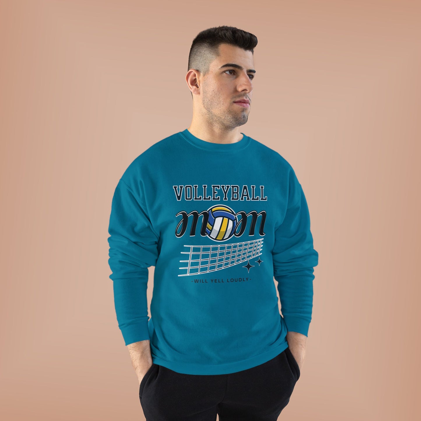 Volleyball Mom Eco-Friendly Crewneck Sweatshirt, Mother's Day Gift, Sports Apparel, Gamer Sweatshirt, Family Celebration Wear