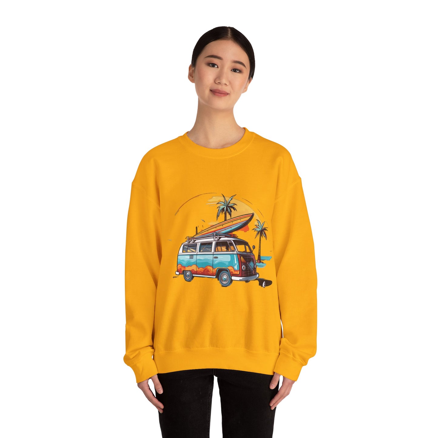 Retro Surf Van - Unisex Heavy Blend™ Crewneck Sweatshirt