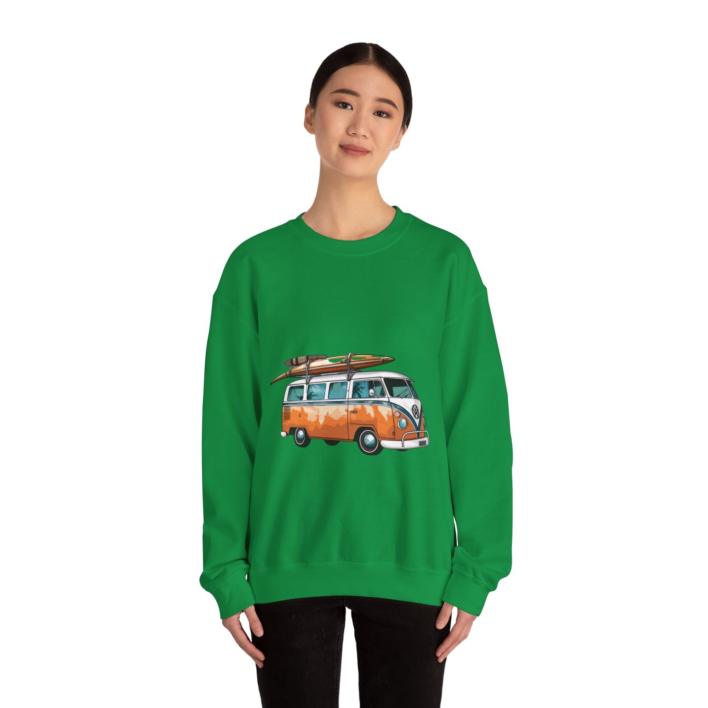 Retro Surf Van - Unisex Heavy Blend™ Crewneck Sweatshirt