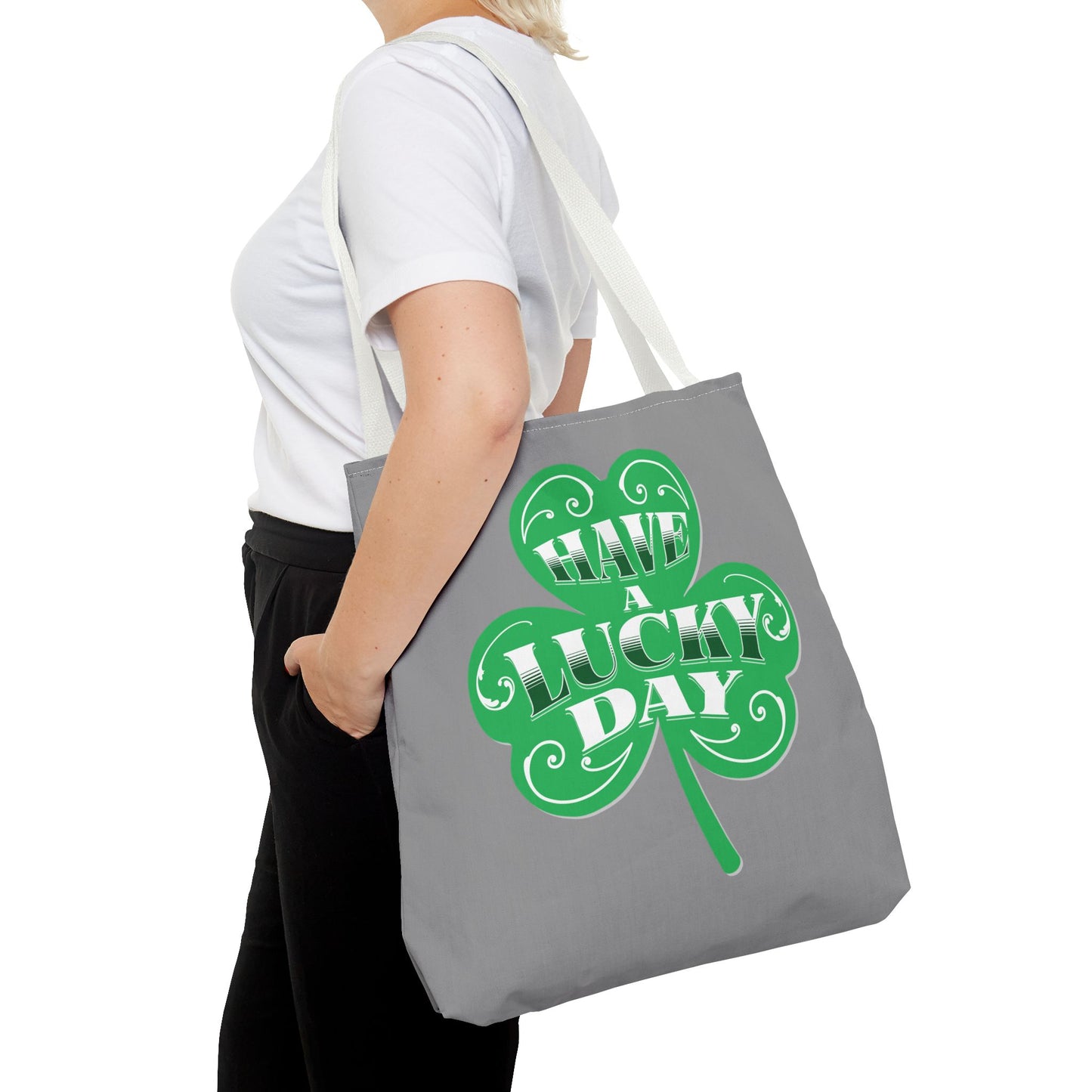 Lucky Day Tote Bag - St. Patrick's Day Gift, Eco-Friendly Shopper, Fun Everyday Use, Green Clover Design, Lucky Charm